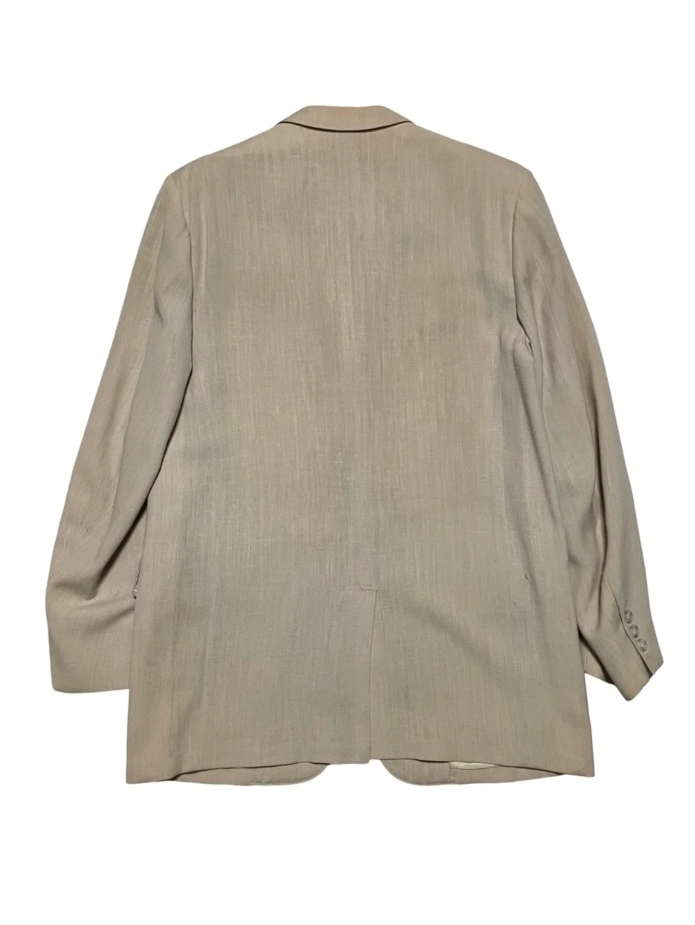 Vintage 50s Palm Beach Mens Blazer Jacket Beige Linen Size 39R Sport Coat